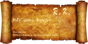 Régeni Kevin névjegykártya